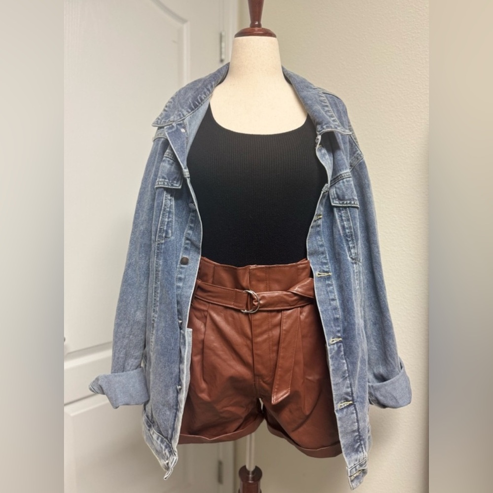 Oversized Denim Jacket, Medium Blue, in Women’s Size 18 - Picture 2 of 9
